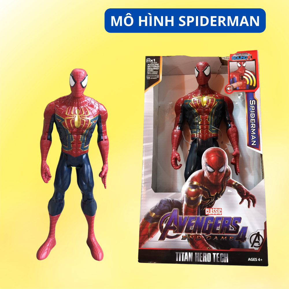 Mô hình SpiderMan Nhện cao 30cm chất liệu nhựa siêu bền chịu lực cử