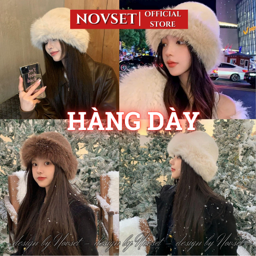 Mũ lông mềm giữ ấm thu đông phong cách mông cổ (#8386)