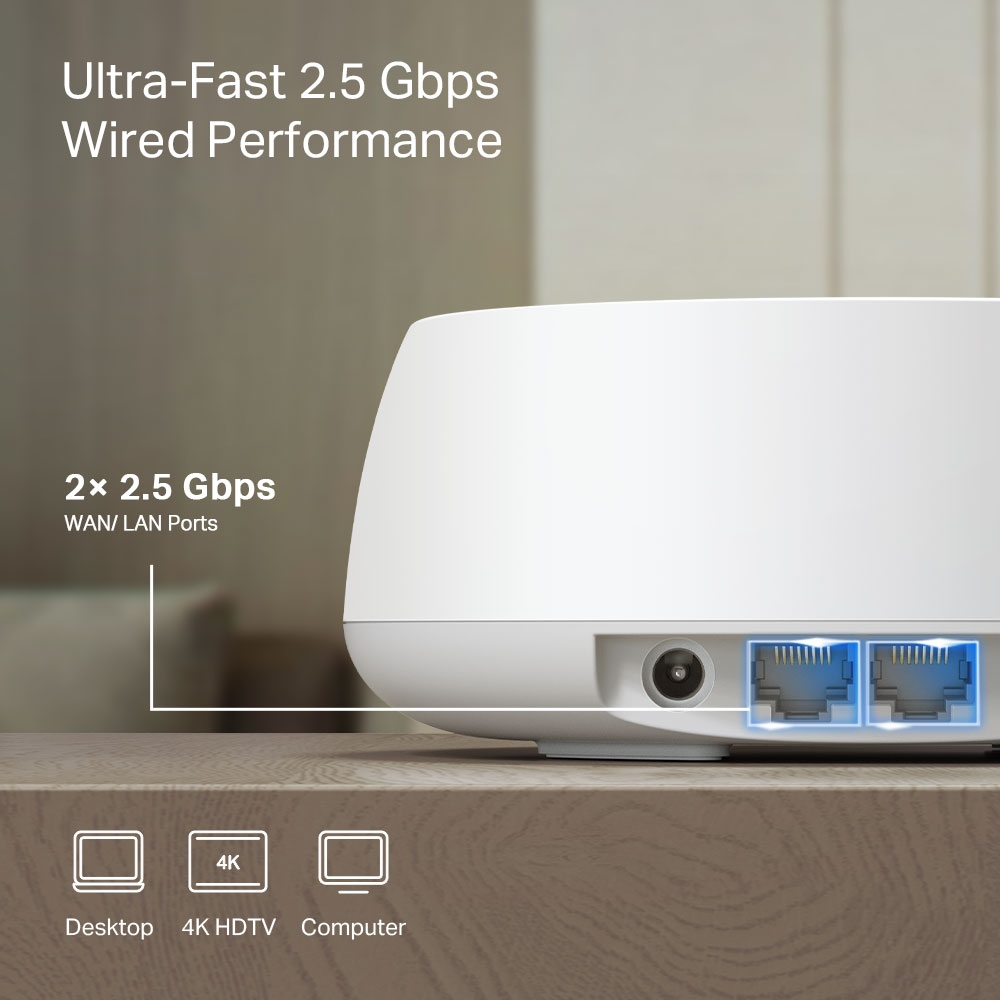 Bộ phát WIFI Mesh TP-Link Deco BE25 | WIFI 7 BE5000 2 băng tần 2.4 & 5Ghz | Dễ cài đặt | Phủ sóng rộng | Bảo hành 2 năm | BigBuy360 - bigbuy360.vn