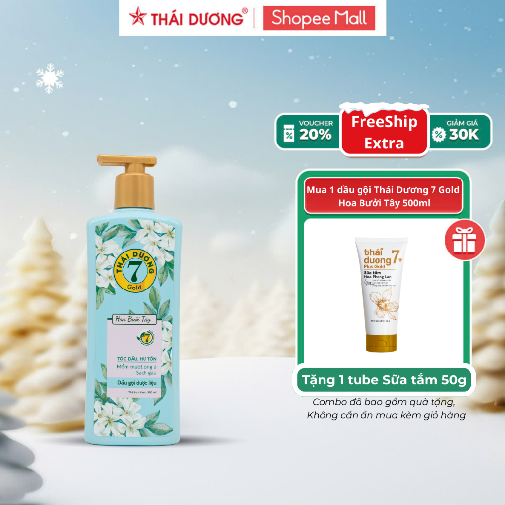 Ảnh Mua Dầu gội Thái Dương 7 Gold Hoa Bưởi Tây 500ml tặng 1 Tube 7 Plus Gold 50g 2