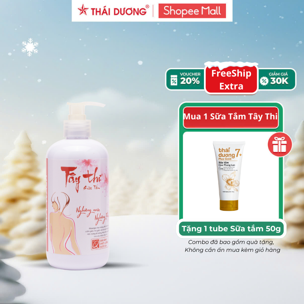 Ảnh Mua 1 Sữa tắm Tây Thi 480ml (Hoa Anh Đào) dành cho da mụn, nhạy cảm Tặng 1 Sữa tắm Thái Dương 7 Plus Gold 50g 4