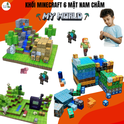 Khối Minecraft Nam Châm Đồ Chơi Mô Hình Lắp Ráp Khối Xây Dựng Từ Tính ...