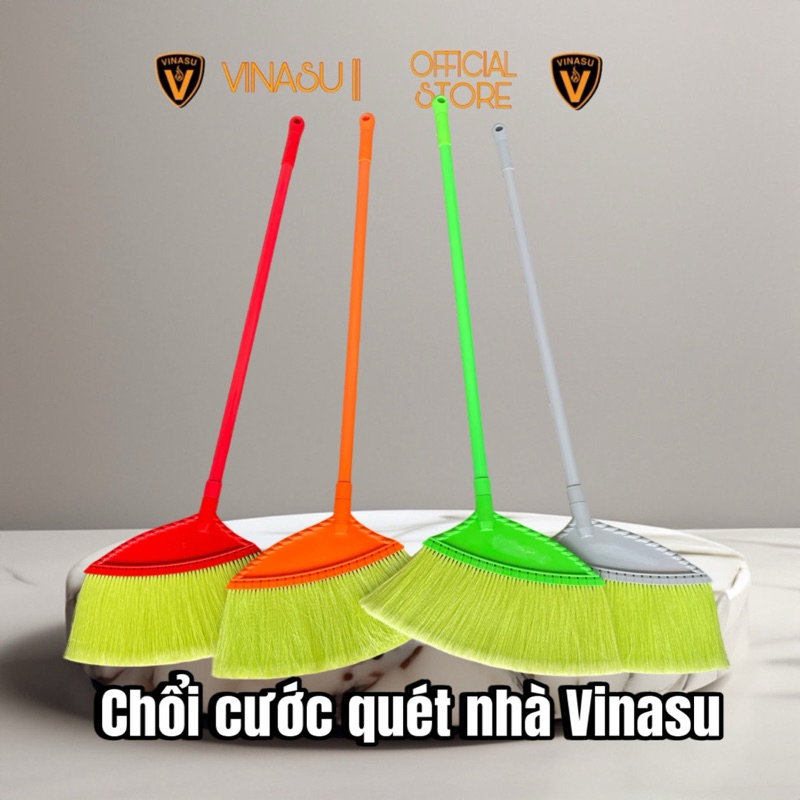 chổi nhựa siêu bền đẹp, chổi mềm quét nhà không thấm nước, quét sân vườn tiện lợi vinasu