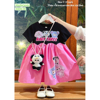 Siêu phẩm váy Baby three bé gái mùa giáng sinh. Đầm Baby three cotton dáng xoè so hot bé gái 13-45kg