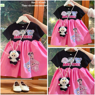 Siêu phẩm váy Baby three bé gái mùa giáng sinh. Đầm Baby three cotton dáng xoè so hot bé gái 13-45kg