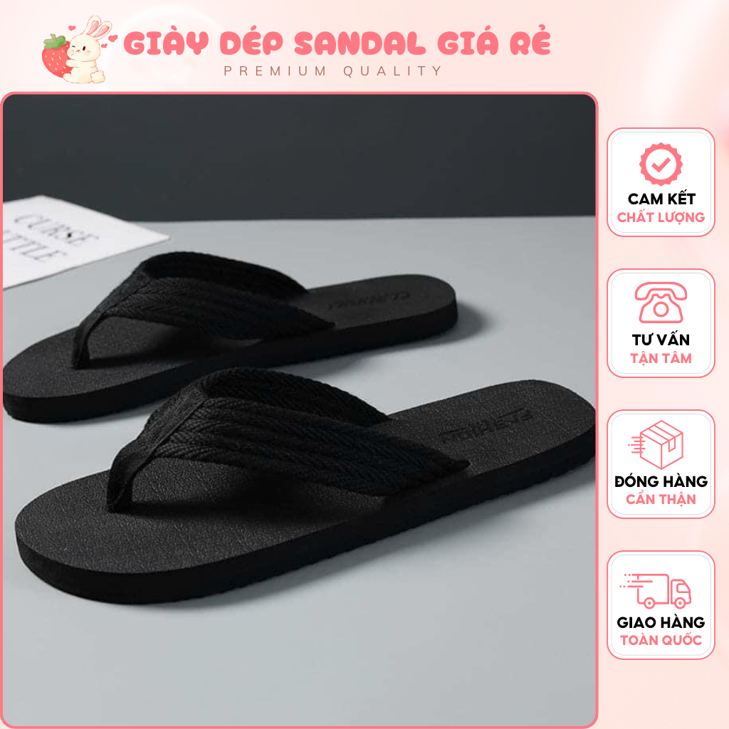 Dép Nam Cao Cấp Dép Xỏ Ngón Đi Biển Chất Liệu Cotton Phong Cách Hàn Quốc Cho Nam