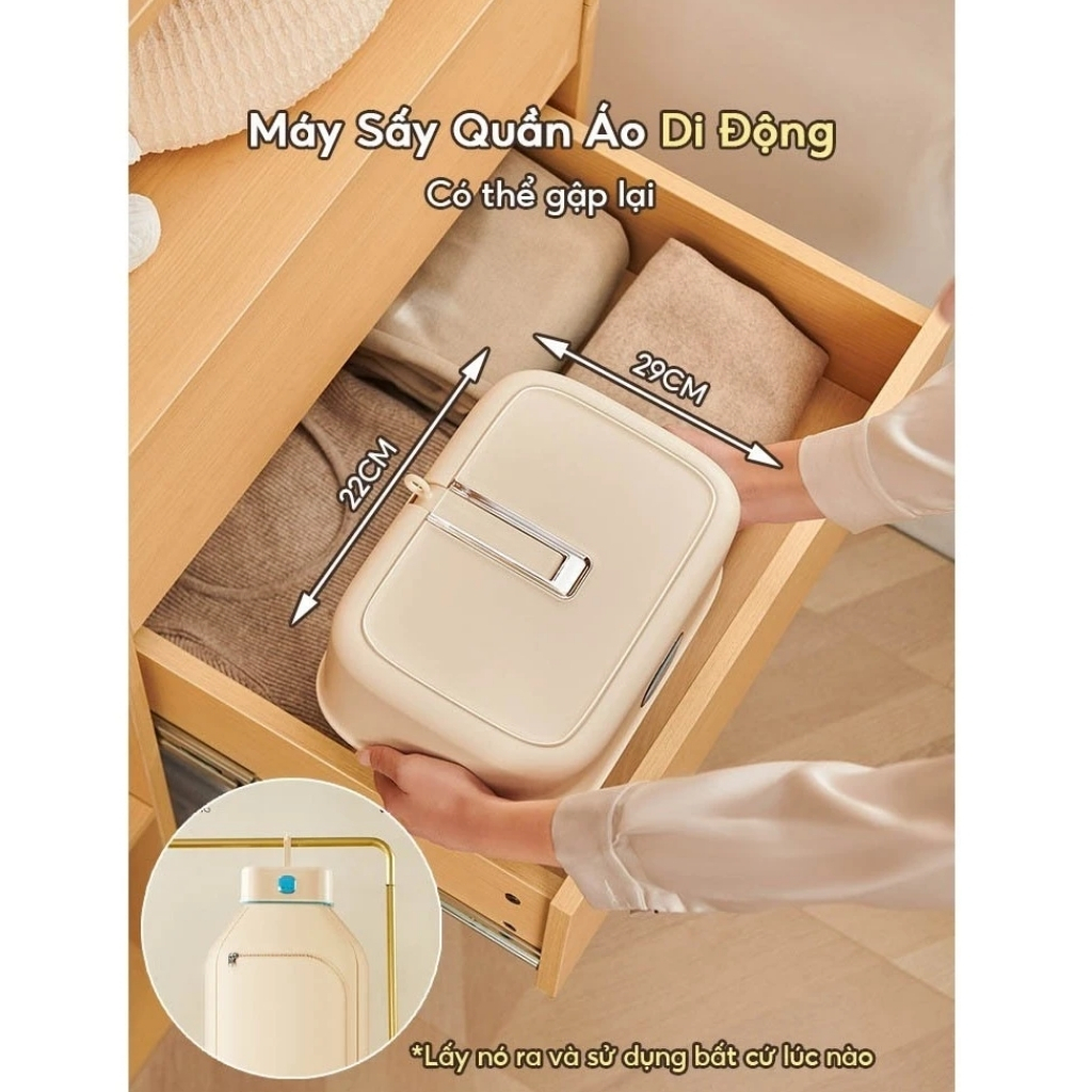 Máy Sấy Quần Áo YANGZI GX-G1 Gấp Gọn Tiện Lợi - Công Nghệ Sấy 3D, Khử Trùng Hiệu Quả, 2 Chế Độ Sấy