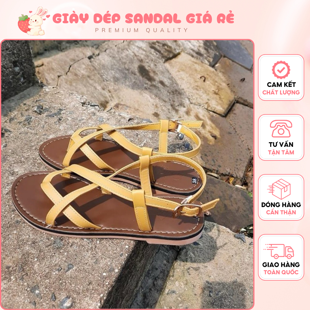 Giày Sandal Nữ Thời Trang Học Sinh Dép Sandal Xỏ Ngón Dây BúN Đế Cao Dành Cho Nữ, Dép Đi Êm Chân, Dép Nữ Hot Trend