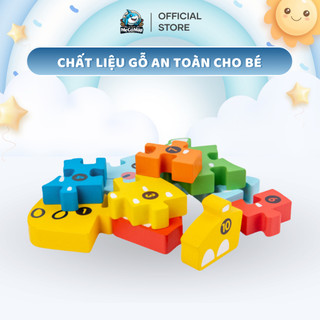 [Quà tặng không bán] Đồ Chơi tranh ghép hình gỗ, miếng xếp hình gỗ nhiều màu, nổi số giúp bé phát triển tư duy