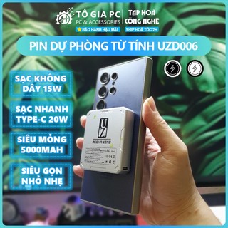 Pin Dự Phòng Sạc Không Dây Từ Tính 5000mAh UZD006 - Hàng Nội Địa Trung Siêu Mỏng Nhỏ Nhẹ