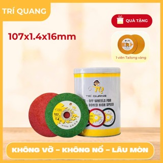 Đá cắt sắt Trí Quang 💪FREE SHIP💪 Lưỡi cắt sắt inox 107x1.4x16mm xanh đỏ 50 viên, hộp 100 viên