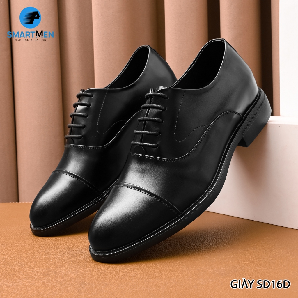 Ảnh Giày công sở oxford siêu nhẹ, tăng chiều cao SmartMen SD-16 Đen 3