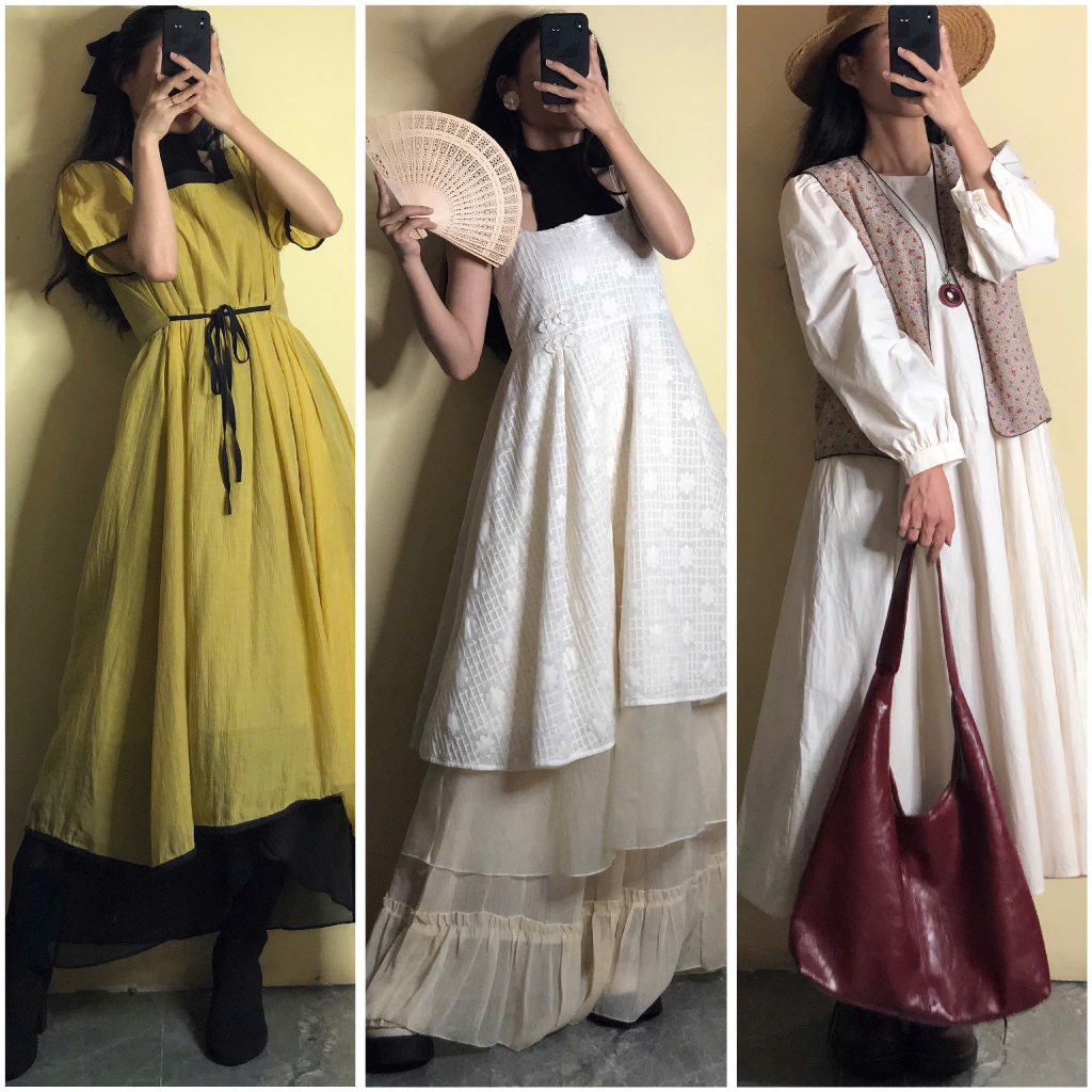 [Demo ảnh bìa] Đầm váy 2hand dáng dài xoè bồng bềnh, hoa nhí voan lưới đa phong cách update 10.12 April6 clothing