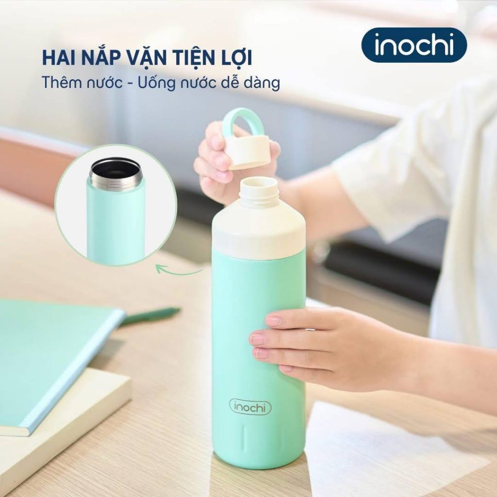 Bình giữ nhiệt Fuji Joy INOCHI lõi inox 304 cao cấp chống gỉ, dung tích 590ml