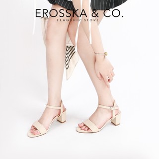 Erosska - Giày sandal nữ gót vuông thiết kế thanh lịch công sở màu kem - EB067