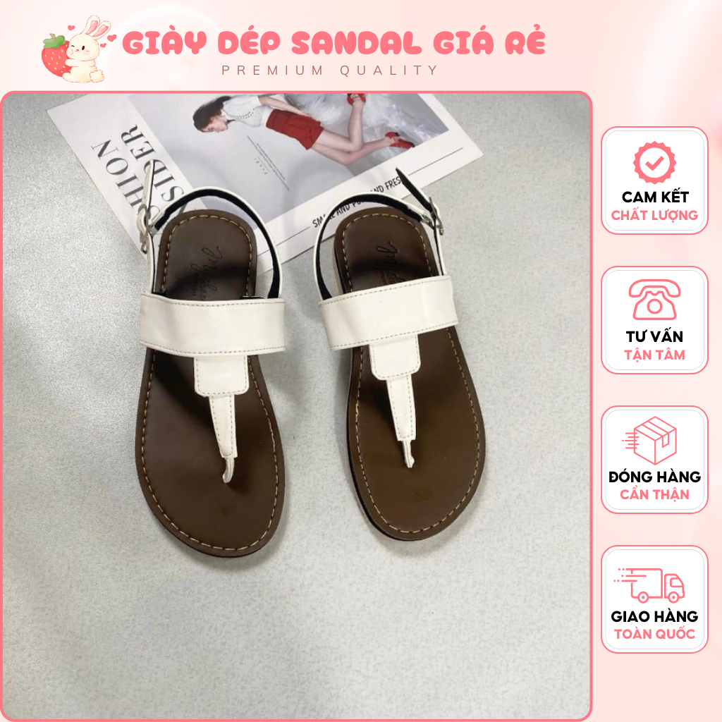 Giày Quai Hậu Nữ Giày Sandal Nữ Xỏ Ngón Đế Bánh Mỳ Tôn Dáng Phối Khoá Xăng Đan Kẹp Xỏ Ngón