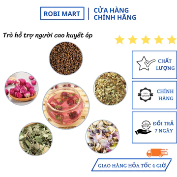 Trà hỗ trợ người cao huyết áp robimart hạ đường huyết, ngủ ngon - hộp 10, 20, 30 gói