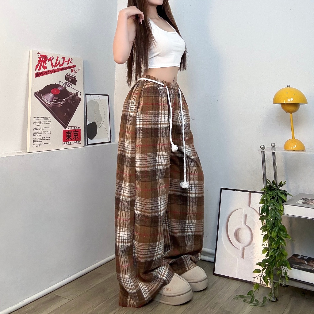 QUẦN NỈ DẠ ỐNG RỘNG KÈM DÂY THỪNG FFCLUB MIX - UNISEX NAM NỮ