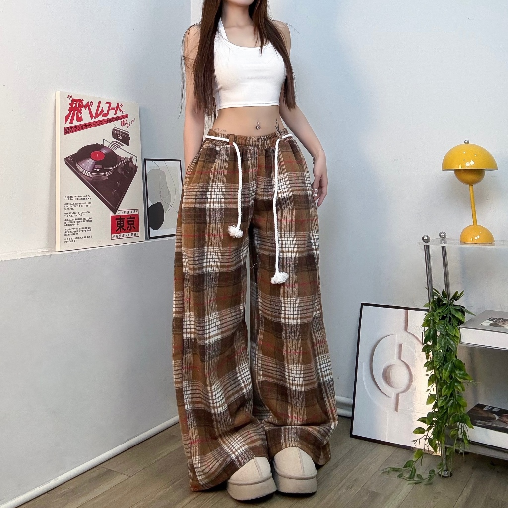 QUẦN NỈ DẠ ỐNG RỘNG KÈM DÂY THỪNG FFCLUB MIX - UNISEX NAM NỮ