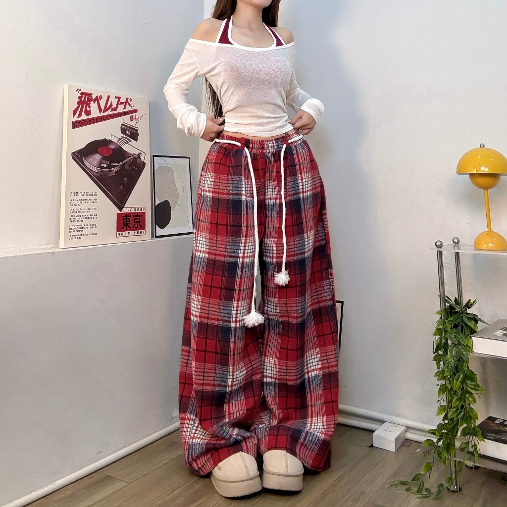 QUẦN NỈ DẠ ỐNG RỘNG KÈM DÂY THỪNG FFCLUB MIX - UNISEX NAM NỮ