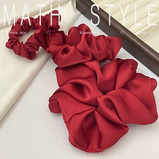 Scrunchies Đỏ Đô Satin Lụa Phi Bóng Thái Giáng Sinh Và Tết 3 Kích Thước