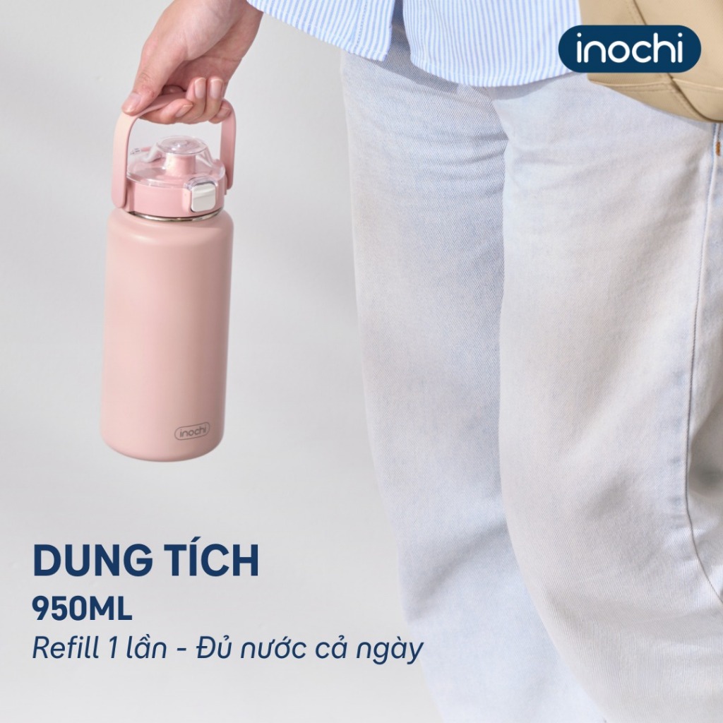 Bình giữ nhiệt Fuji smart 950ml INOCHI, lõi inox 316 cao cấp chống gỉ an toàn