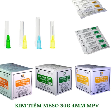 Hộp 100 đầu kim tiêm meso 30G 32G 34G 4mm 13mm MPV hàng công ty tiêm PRP tiêm BAP căng bóng da trong thẩm mỹ