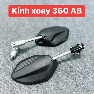 Gương Chiếu Hậu Xe Máy -  Chân Xoay 360° - Chân Nhôm CNC – Tặng Nối 2cm – Lắp Mọi Loại Xe