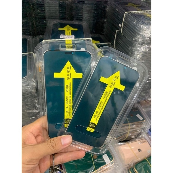 Kính cường lực iphone khung tự dán cho iphone 16 15 14 13 12 11 Pro Promax Plus X XS XSMax XR 7Plus 8Plus 7 8