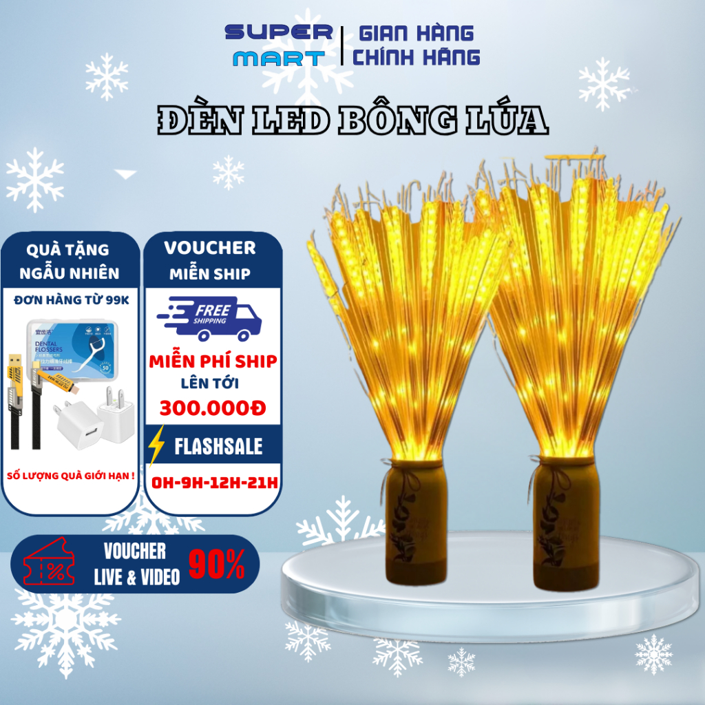 Đèn Led Bông Lúa METRO dài 80cm, màu vàng ấm, trang trí ban thờ, bàn ...
