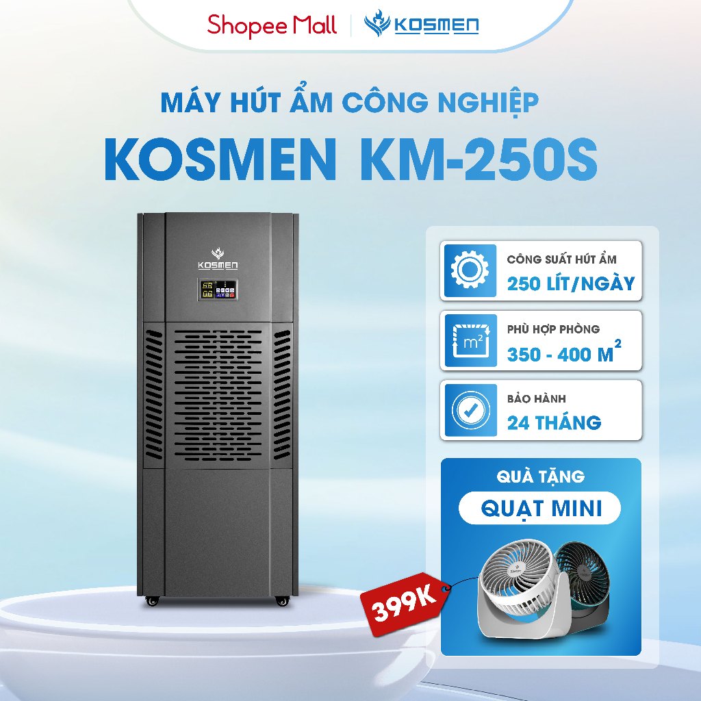 Ảnh Máy Hút Ẩm Công Nghiệp Kosmen KM-250S Công Suất 250 Lít/Ngày- Hàng Chính Hãng Bảo Hành 24 Tháng 1