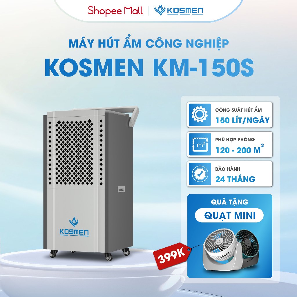 Ảnh Máy Hút Ẩm Công Nghiệp Kosmen KM-150S Phù hợp diện tích 200m² - Hàng Chính Hãng Bảo Hành 24 Tháng 1