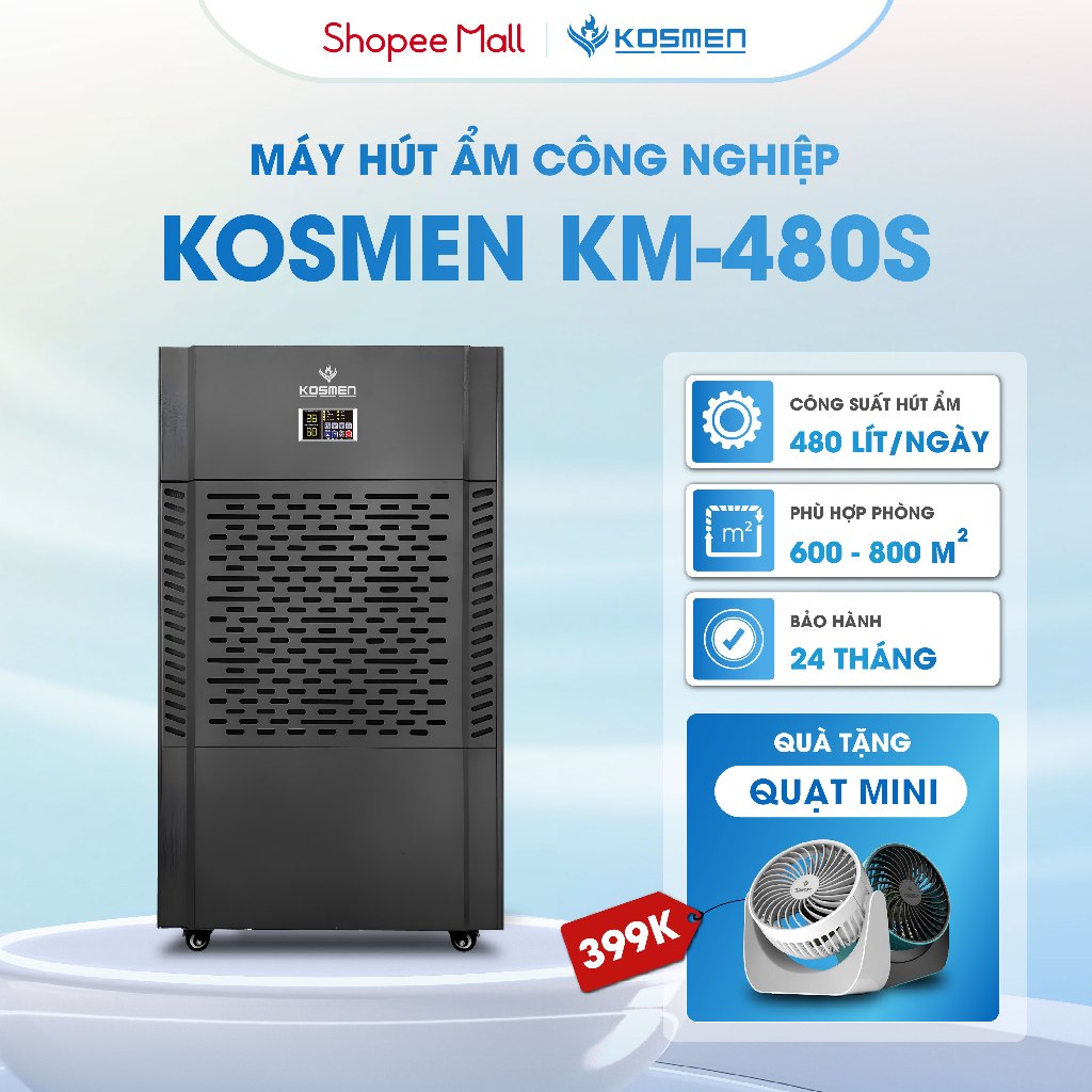 Ảnh Máy Hút Ẩm Công Nghiệp Kosmen KM-480S Công Suất 480 Lít/Ngày- Hàng Chính Hãng Bảo Hành 24 Tháng 1