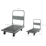 Xe đẩy hàng 4 bánh tải trọng chở 320kg gấp gọn ADVINDEQ Nhập Khẩu, xe kéo hàng xếp gọn đa năng bánh xe chốt  hãm — ảnh 4