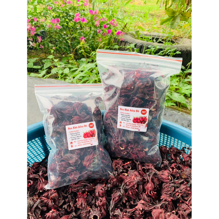 Hoa Atiso đỏ khô (Hoa bụp giấm/Hoa Hibiscus), hàng loại 1, nguyên liệu pha trà, chưng yến, làm siro