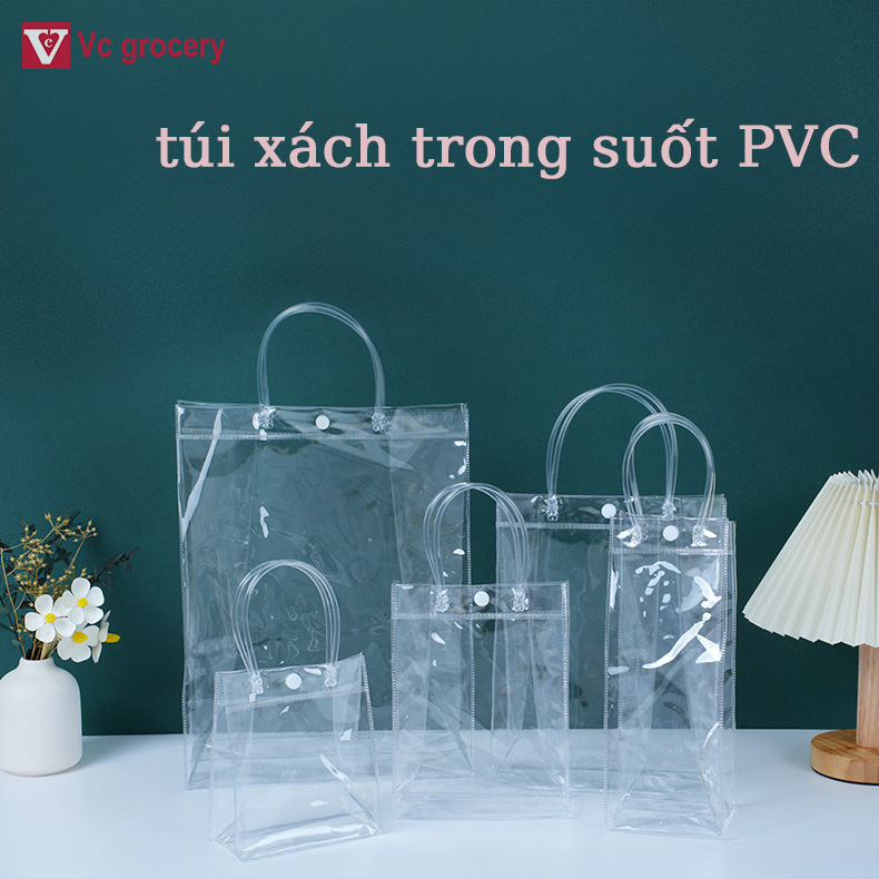 Túi xách mua sắm bằng nhựa PVC trong suốt chống thấm nước cao cấp tiện ...