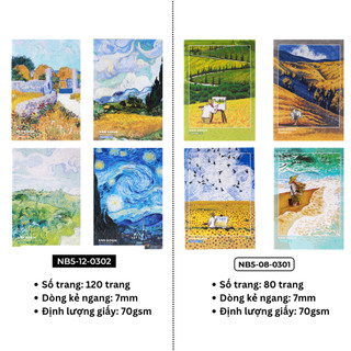 Vở Kẻ Ngang B5 Tập Sinh Viên 80/120 Trang Classmate, Bìa Van Gogh Chống Nước, Vở Học Sinh Dùng Ghi Chép, Ghi Bài
