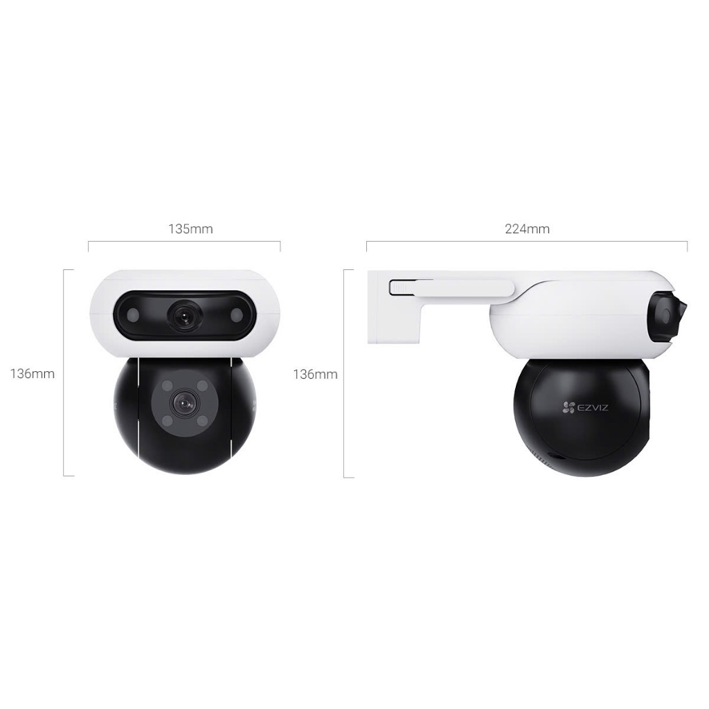 Camera Wifi EZVIZ H90 Dual 2K+ (4MP + 4MP) 2 Mắt, Xoay 360 Độ, Đàm Thoại 2  Chiều, Ngoài Trời, CS-H90-R100-8H44WKFL, H9C