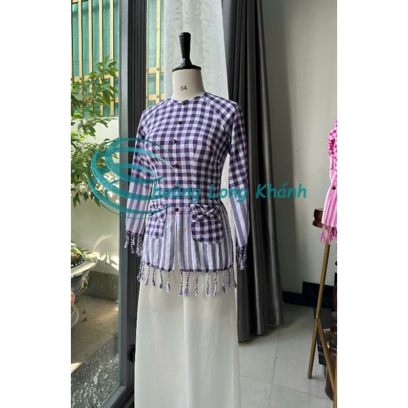 Áo lẻ, áo bà ba khăn rằn (tặng quai nón lá) | Shopee Việt Nam
