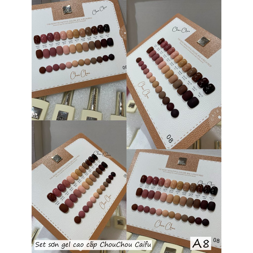 Set sơn tông hồng vỏ đỗ, Sơn hồng sữa, Sơn hồng nude cao cấp, sơn Chouchou cao cấp