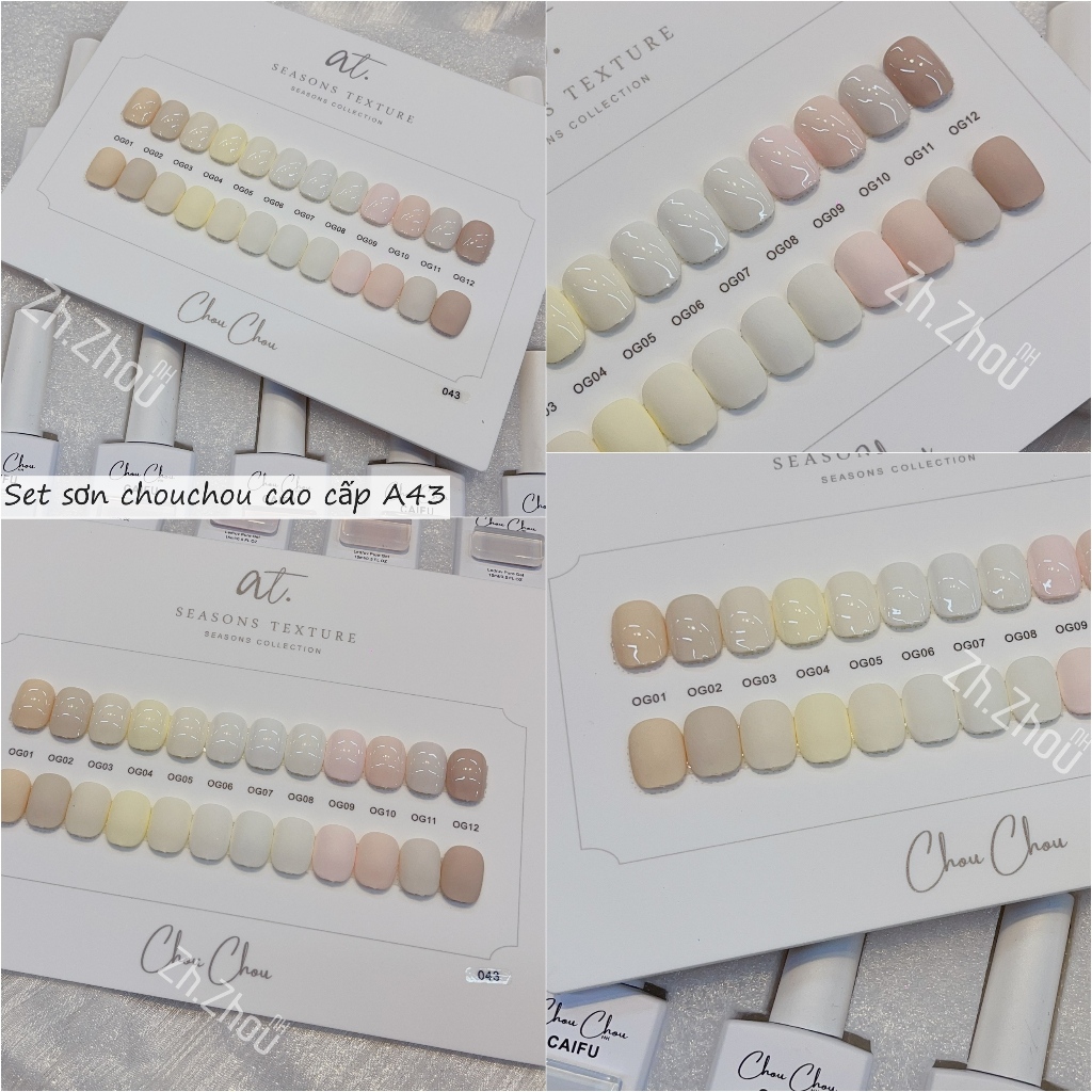 Set sơn tông hồng vỏ đỗ, Sơn hồng sữa, Sơn hồng nude cao cấp, sơn Chouchou cao cấp