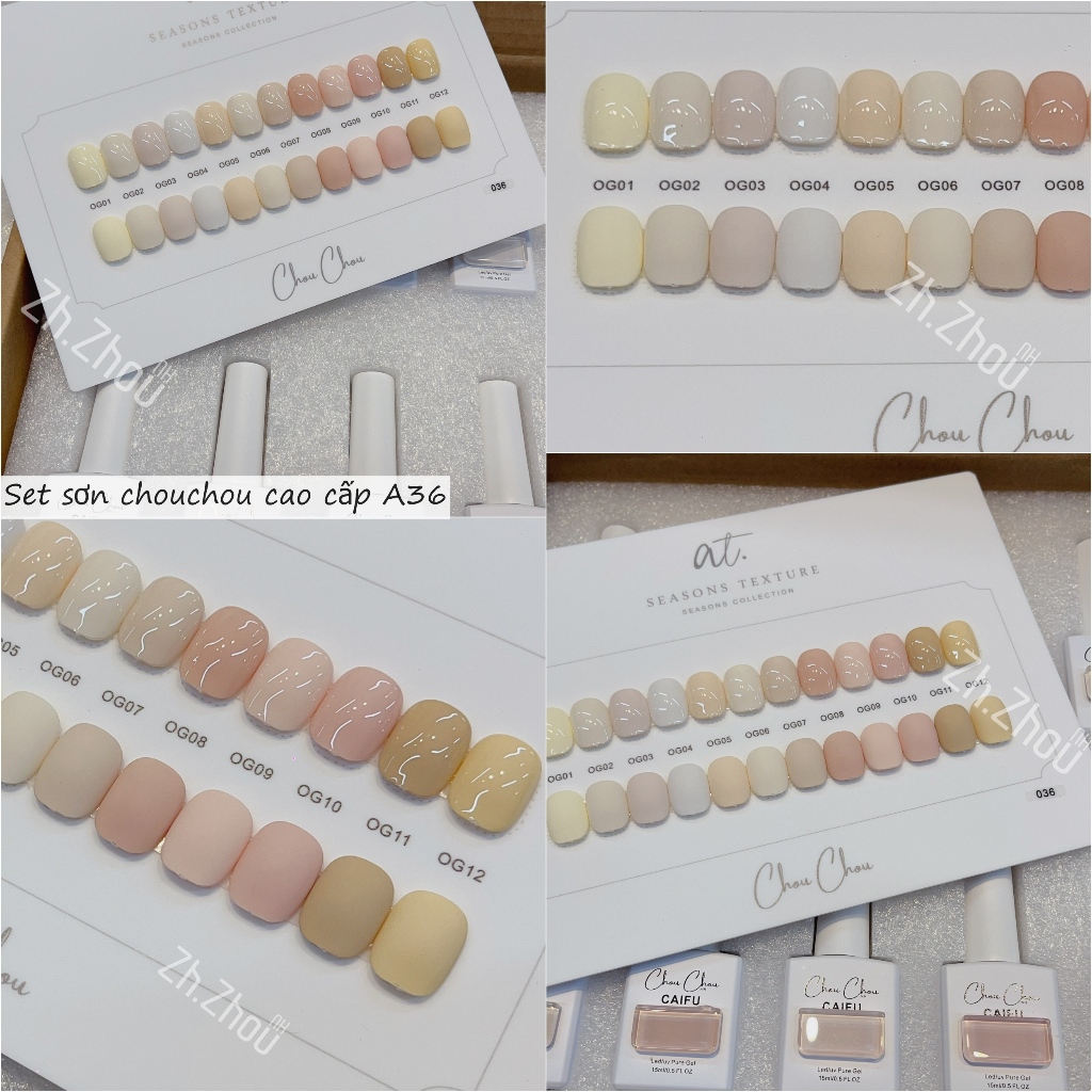 Set sơn tông hồng vỏ đỗ, Sơn hồng sữa, Sơn hồng nude cao cấp, sơn Chouchou cao cấp