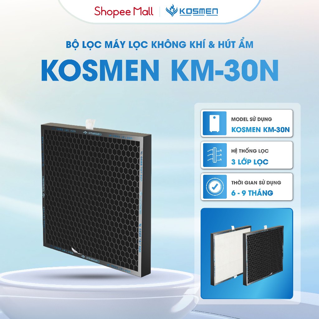 Ảnh Lõi Lọc Không Khí Kosmen KM-30N Bảo Vệ Toàn Diện Sức Khỏe Gia Đình - Hàng Chính Hãng 4