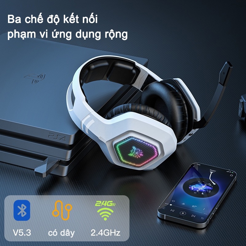 Tai Nghe Gaming Ba Chế Độ Onikuma B100 2.4G/Bluetooth/Có Dây Có Micrô Đa Hướng Thời Lượng Pin 60 Giờ