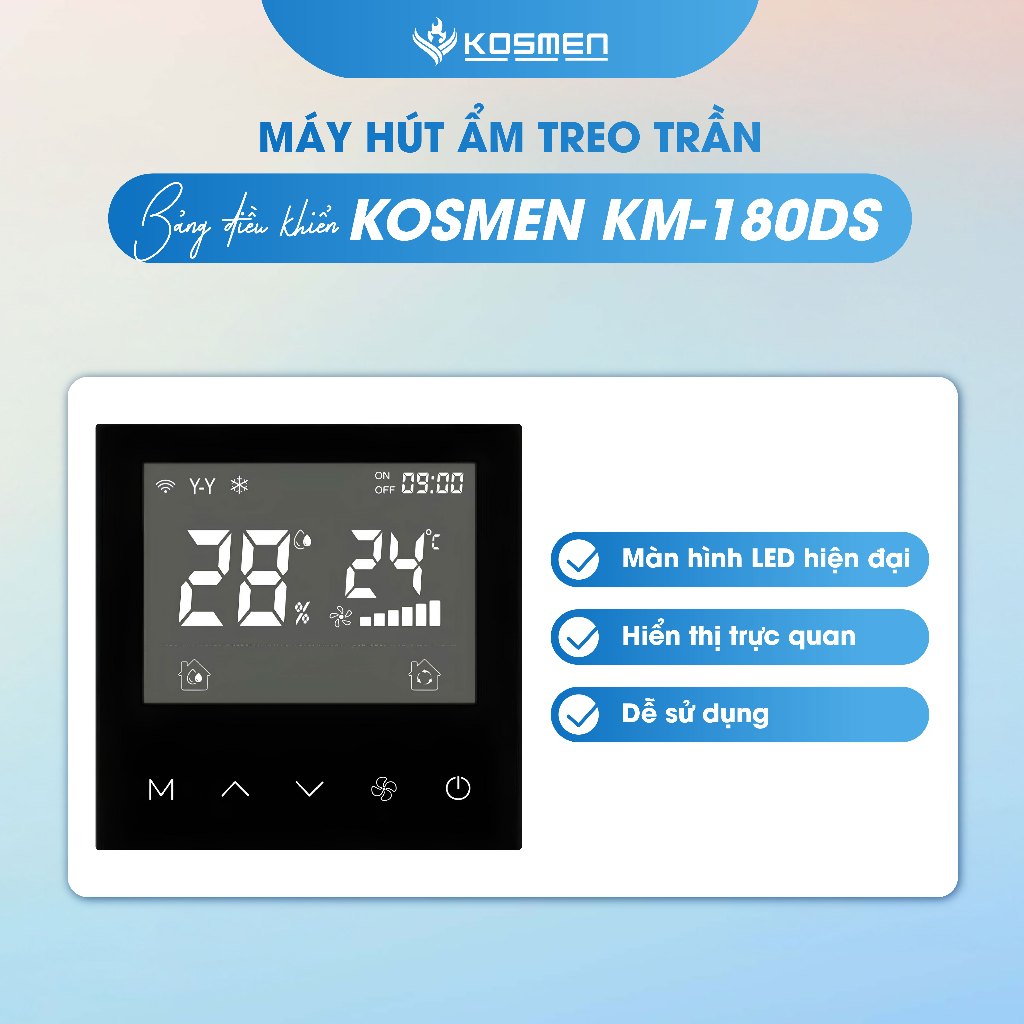 Ảnh Máy Hút Ẩm Âm Trần Kosmen KM-180DS Công Suất 180 lít/ngày - Hàng Chính Hãng BH 24 tháng 4