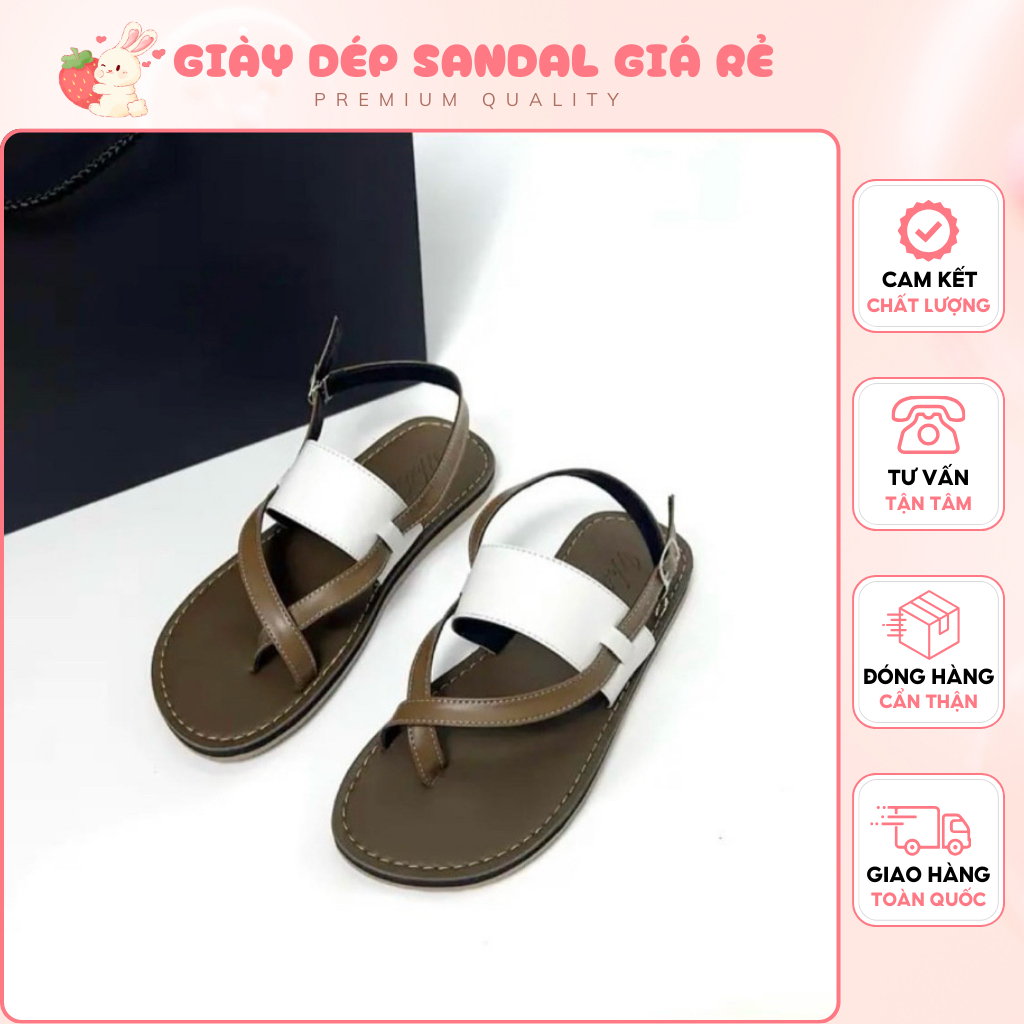 Giày Sandal Nữ Dây Mảnh Chéo Xỏ Ngón Cực Xinh Trẻ Trung Năng Động