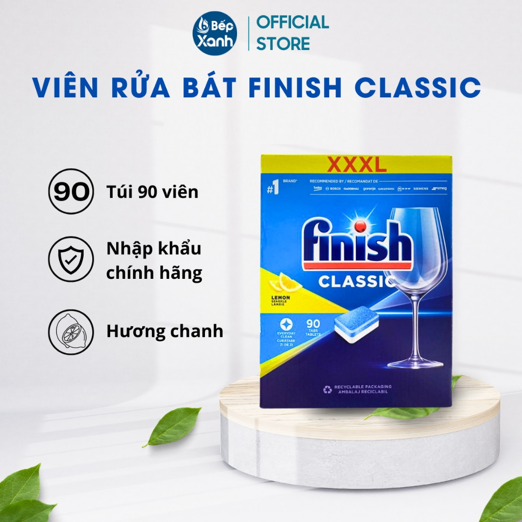 Ảnh Viên rửa bát Finish All In One 60V, 90V + Muối rửa bát Finish 1,2kg + Nước làm bóng Finish 400ml 2