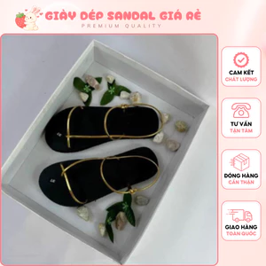 Dép Sandal Nữ Quai Mảnh Sang Chảnh Đủ Size Từ 35-45 Màu Vàng Đồng Siêu Xinh