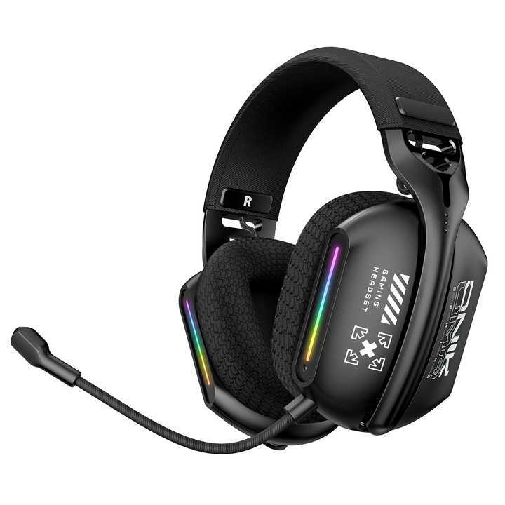 Tai Nghe Gaming ONIKUMA GT808 2.4G, Bluetooth 5.3, Có Dây, Đèn RGB, kèm Mic