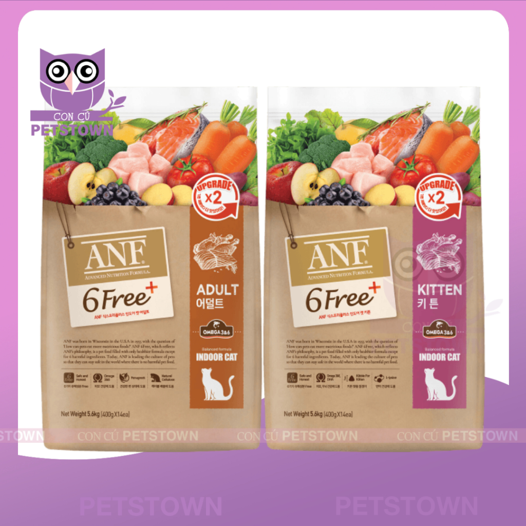 [NEW] BẢN NÂNG CẤP ANF 6FREE+ Hạt thức ăn cao cấp cho Mèo GẤP ĐÔI HƯƠNG VỊ 5.6KG